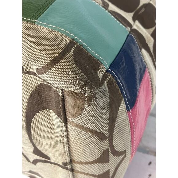 COACH F15587 SIGNATURE PIRNT CANVAS MUTI TRIM DIAPER BAG - Picture 8 of 16